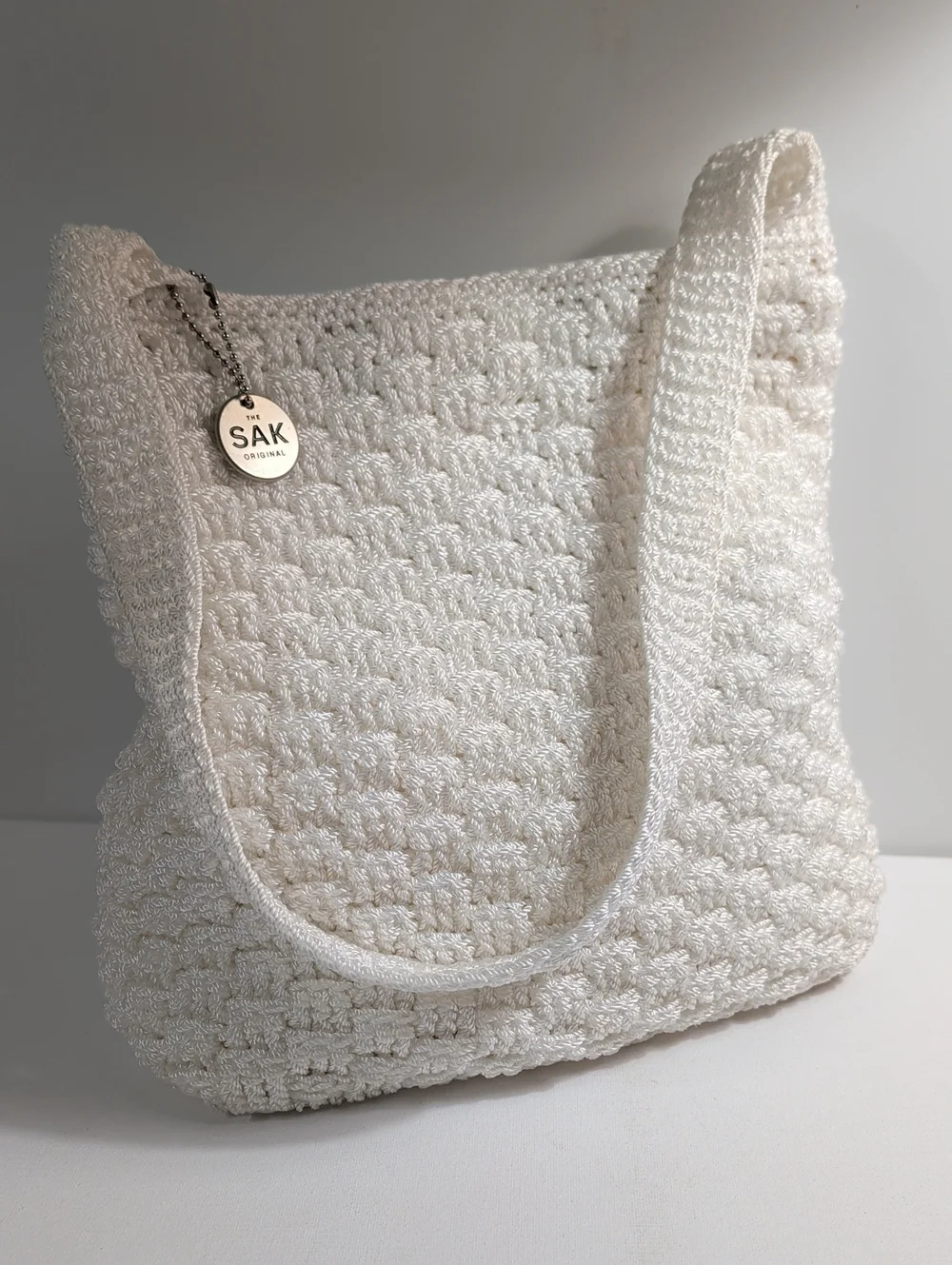 The Sak White Hand-Crochet Hobo Shoulder Bag
